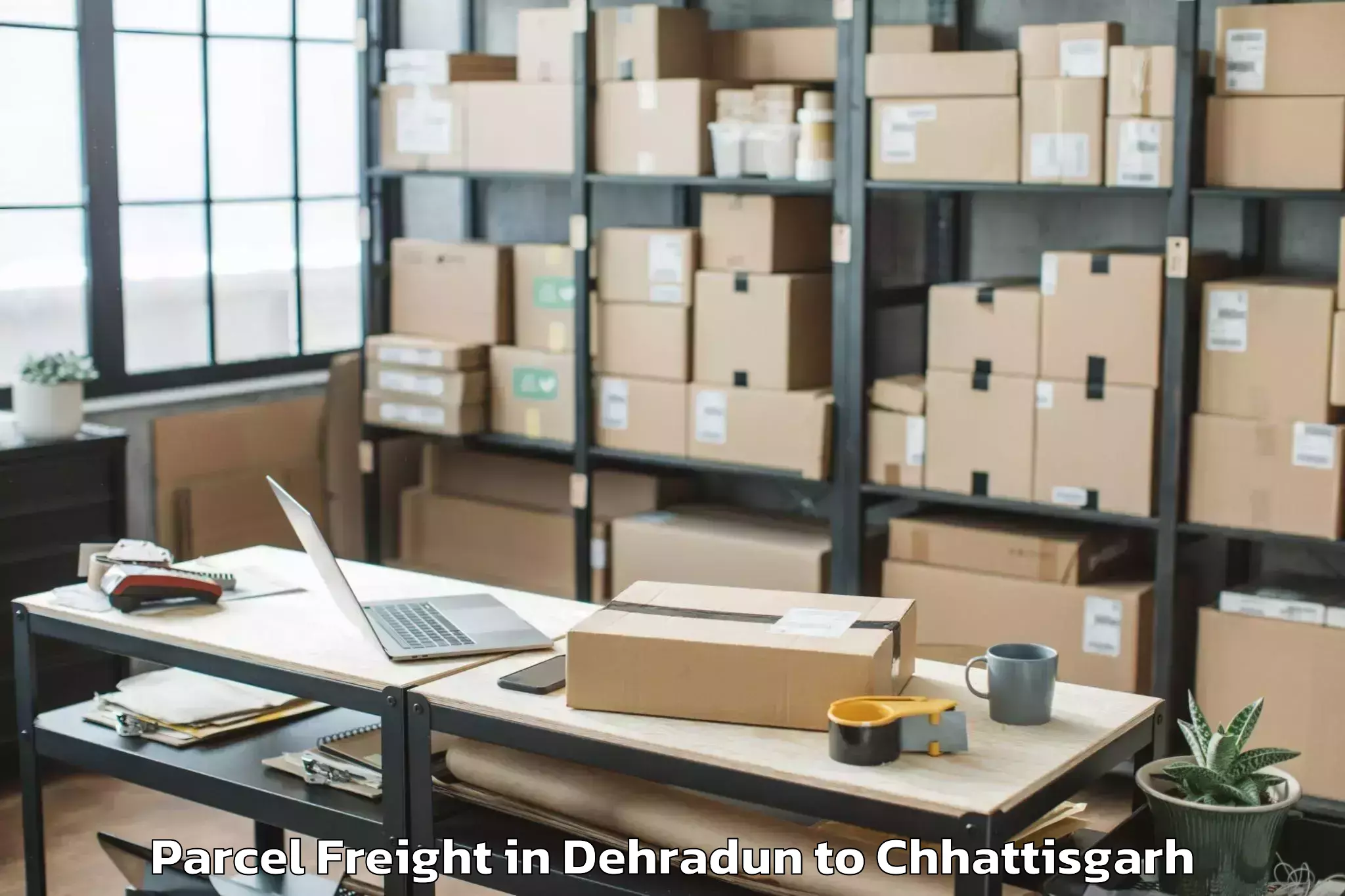 Leading Dehradun to Kurud Parcel Freight Provider